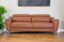 Load image into Gallery viewer, Urban Leather Adjustable Headrest Sofa - Brown
