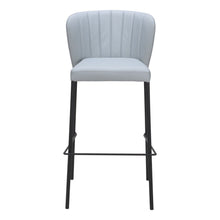 Load image into Gallery viewer, 29" Faux Leather And Steel Bar Height Bar Chairs (Set of 2) - Gray And Black
