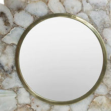 Load image into Gallery viewer, 30" Scalloped Stone Framed Accent Mirror - White / Gold
