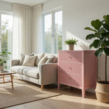 Load image into Gallery viewer, Fluted 3 Drawer Nightstand With Soft Close Slides
