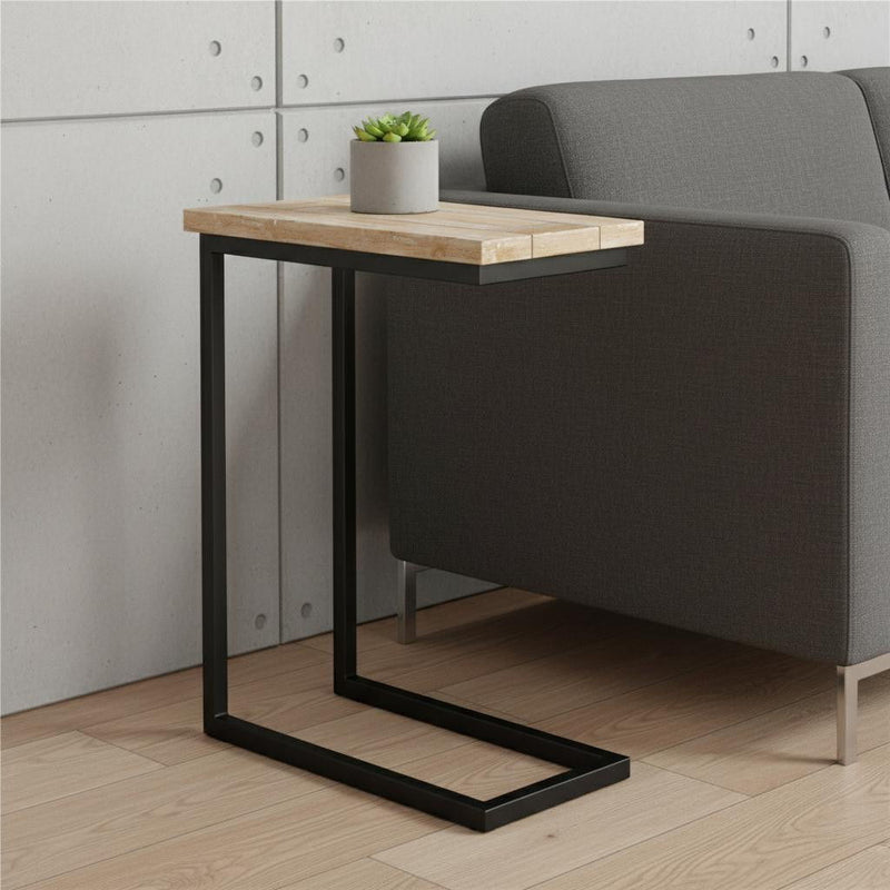 Metal End Table - White