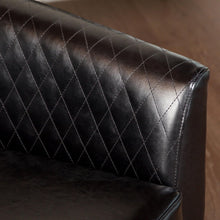 Load image into Gallery viewer, Faux Leather Club Chair With Nailhead Trim - Black
