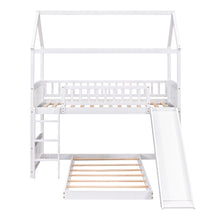 Load image into Gallery viewer, Twin Over Twin Bunk Bed with Slide, House Bed with Slide, White(OLD SKU: LT000214AAK)
