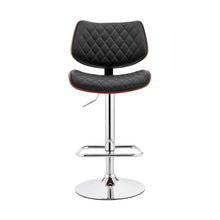 Load image into Gallery viewer, 45" Faux Leather Swivel Low Back Adjustable Height Bar Chair - Black / Silver
