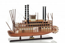 Load image into Gallery viewer, Hand Painted King of Mississippi Model Boat - Brown
