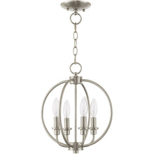 Load image into Gallery viewer, 15" Four Light Dimmable Chandelier With Shades - Nickel
