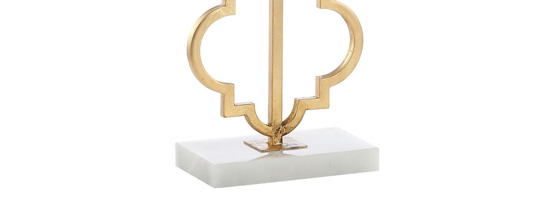 Geometric Table Lamp With Shade - Gold / White