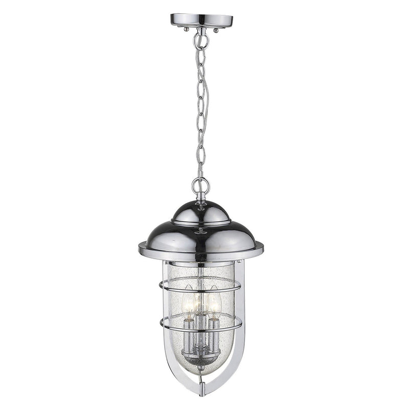 Dylan 3-Light Chrome Hanging Lantern - Silver