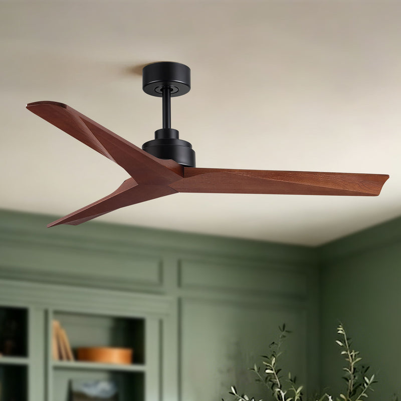 Ceiling Fan Without Light, DC Motor, No Light, Quiet Reversible Ceiling Fan For Living Room - Black