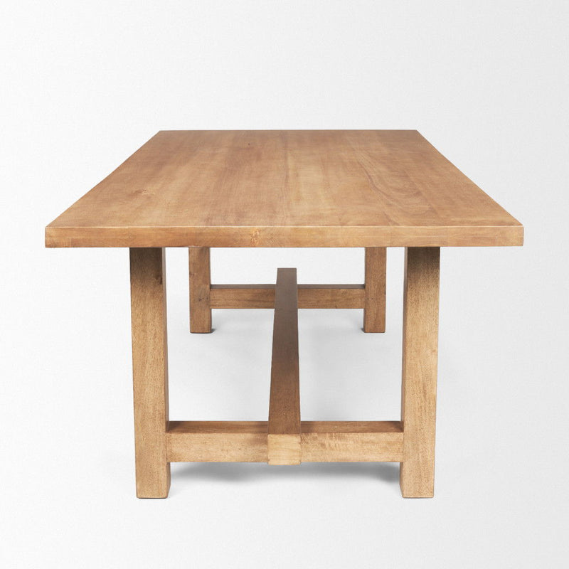 Solid Wood Trestle Base Dining Table (727889) - Brown