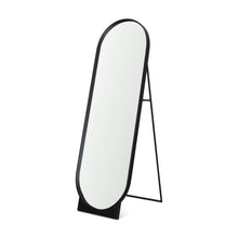 Load image into Gallery viewer, 67" Metal Oval Freestanding Tilting Geometric Framed Standing Mirror - Black
