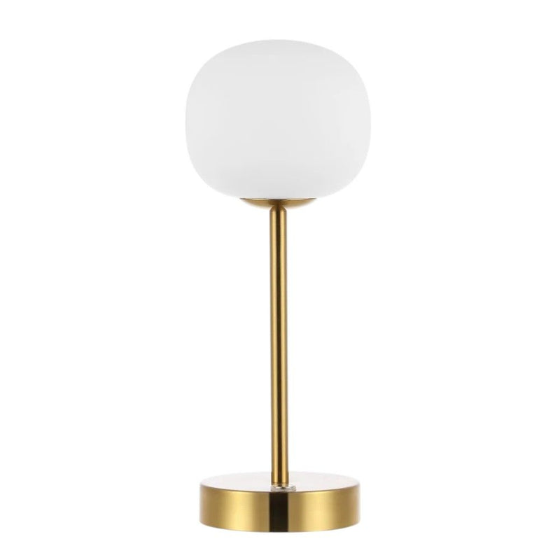 USB Table Lamp With Globe Shade - Brass