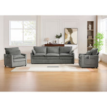 Load image into Gallery viewer, Modern Sofa Set With Double Layer Cushion And Side Storage Pockets
