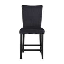 Load image into Gallery viewer, 25" Transitional Wood And Velvet Counter Height Bar Chairs (Set of 2) - Black
