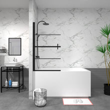 Load image into Gallery viewer, Bathtub Screen Panel Shower Door 180° Pivot - Black
