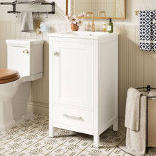 Load image into Gallery viewer, Bathroom Vanity With Ceramic Sink, Soft Close Drawers, Door Organizer, Divider Drawer, Adjustable Foot Pads
