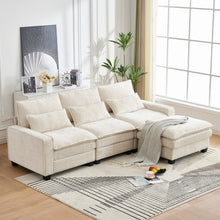 Load image into Gallery viewer, Modern Comfy L Shaped Sectional Sofa With Movable Ottoman
