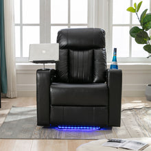 Load image into Gallery viewer, Premium Power Recliner &amp; Storage Arms, Cupholders, Swivel Tray Table And Cell Phone Stand - Black
