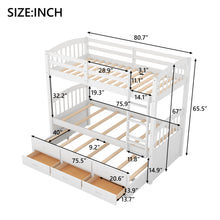 Load image into Gallery viewer, Bunk Bed With Trundle And Drawers, Arched Headboard And Footboard
