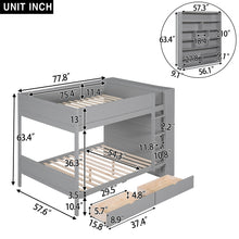 Load image into Gallery viewer, Full over Full Bunk Bed With 2 Drawers and Multi-layer Cabinet, Gray
