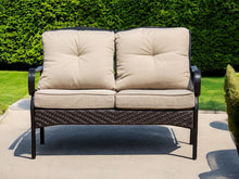 Load image into Gallery viewer, Polyester Blend Sofa With Black Legs - Beige
