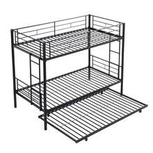 Load image into Gallery viewer, METAL Bunk Bed with trundle  Black
