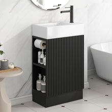 Load image into Gallery viewer, Modern Bathroom Vanity With Sink And 2 Tier Shelf
