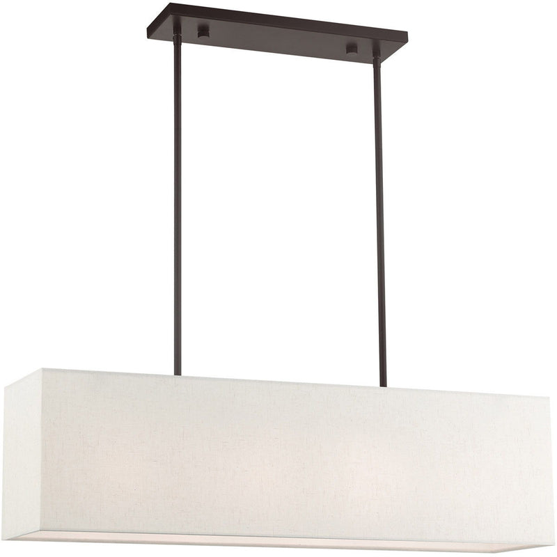 12" Four Light Dimmable Chandelier With Shades - Bronze