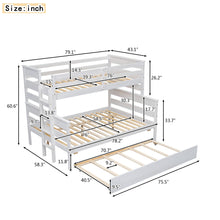 Load image into Gallery viewer, Wood Twin over Full Bunk Bed with Twin Size Trundle, White
