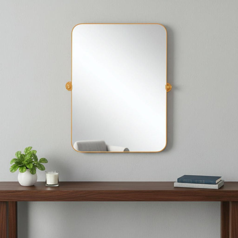 36" Metal Framed Accent Mirror - Gold