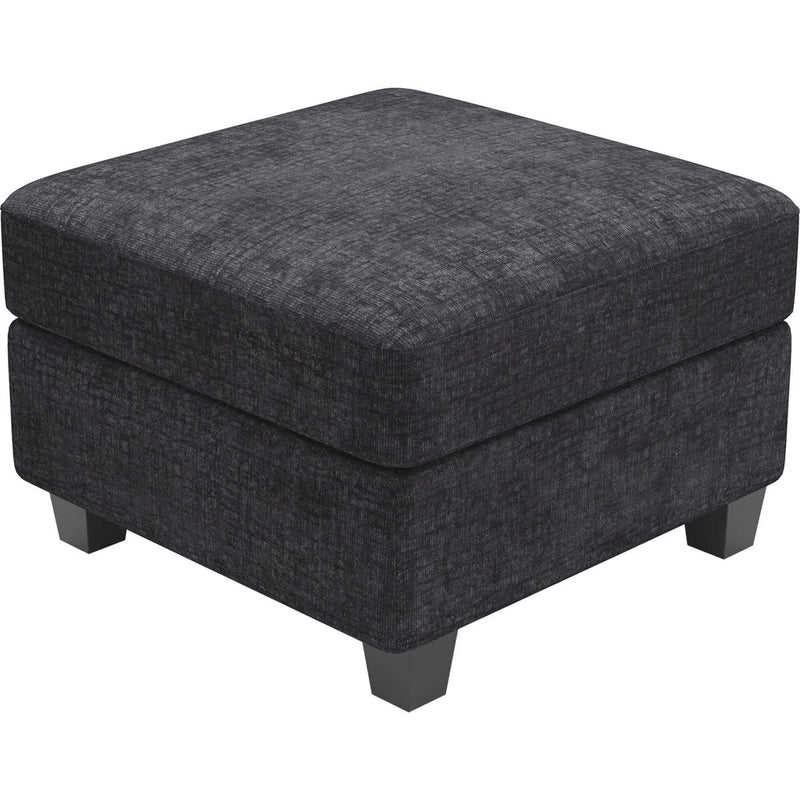 Chenille Storage Ottoman (714355) - Gray / Black