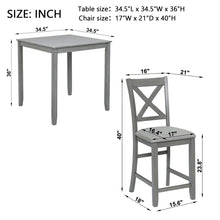 Load image into Gallery viewer, 5 Piece Dining Table Set, Wooden Dining Square Table Set For 4

