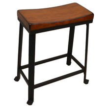 Load image into Gallery viewer, Steel Backless Counter Height Bar Chair With Footrest 24" - Chestnut and Black
