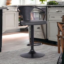 Load image into Gallery viewer, 43" Swivel Low Back, Adjustable Height Bar Chair - Gray / Black
