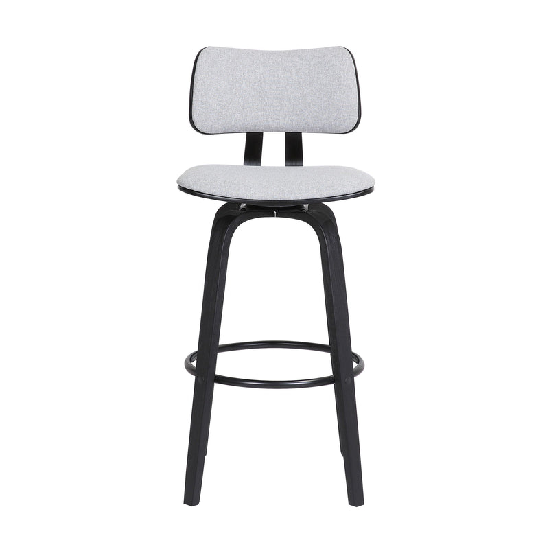 Fabric Swivel Low Back Counter Height Bar Chair - Light Gray And Black
