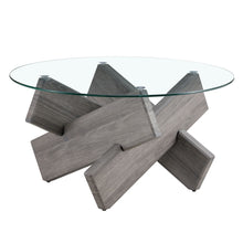 Load image into Gallery viewer, Modern Round Glass Coffee Table With Tempered Glass
