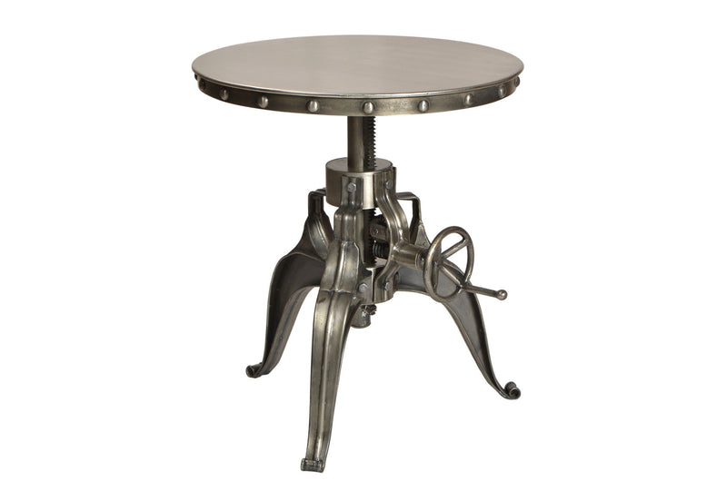 Metal And Iron Round End Table - Silver