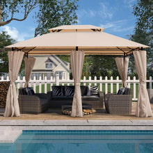 Load image into Gallery viewer, Outdoor Patio Gazebo Tent With Ventilated Double Roof And Sidewall
