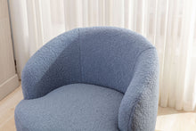 Load image into Gallery viewer, Teddy Fabric Swivel Accent Armchair Barrel Chair With Powder Coating Metal Ring
