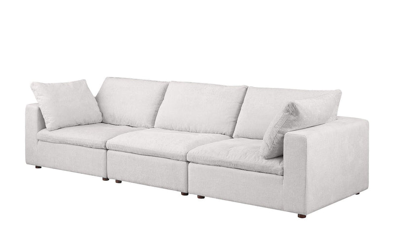 Fabric Reclining Sofa - Pearl