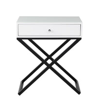 Load image into Gallery viewer, Koda - End Side Table Nightstand, Drawer And Cross Base
