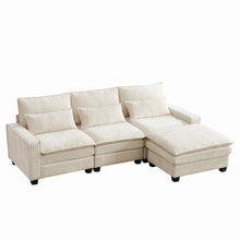 Load image into Gallery viewer, Modern Comfy L Shaped Sectional Sofa With Movable Ottoman
