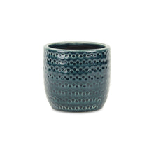 Load image into Gallery viewer, Dotted Round Pot Planter - Teal Blue
