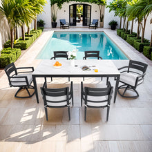 Load image into Gallery viewer, Modern Outdoor Patio Dining Set With Table And Chairs With Sunbrella Cushions
