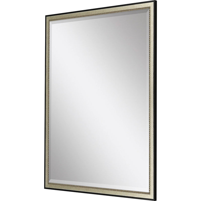 38" Solid Wood Framed Accent Mirror - Silver