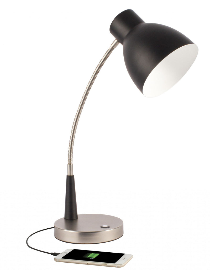 LED Adjustable Desk Lamp - Black Matte And Silver
