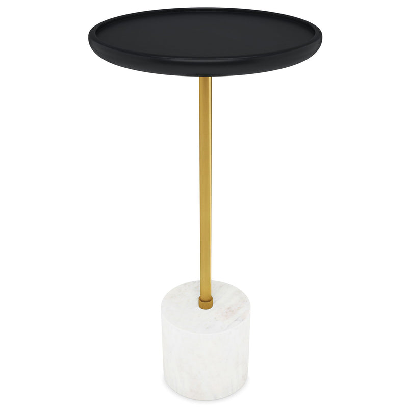 23" Iron Round End Table - Black