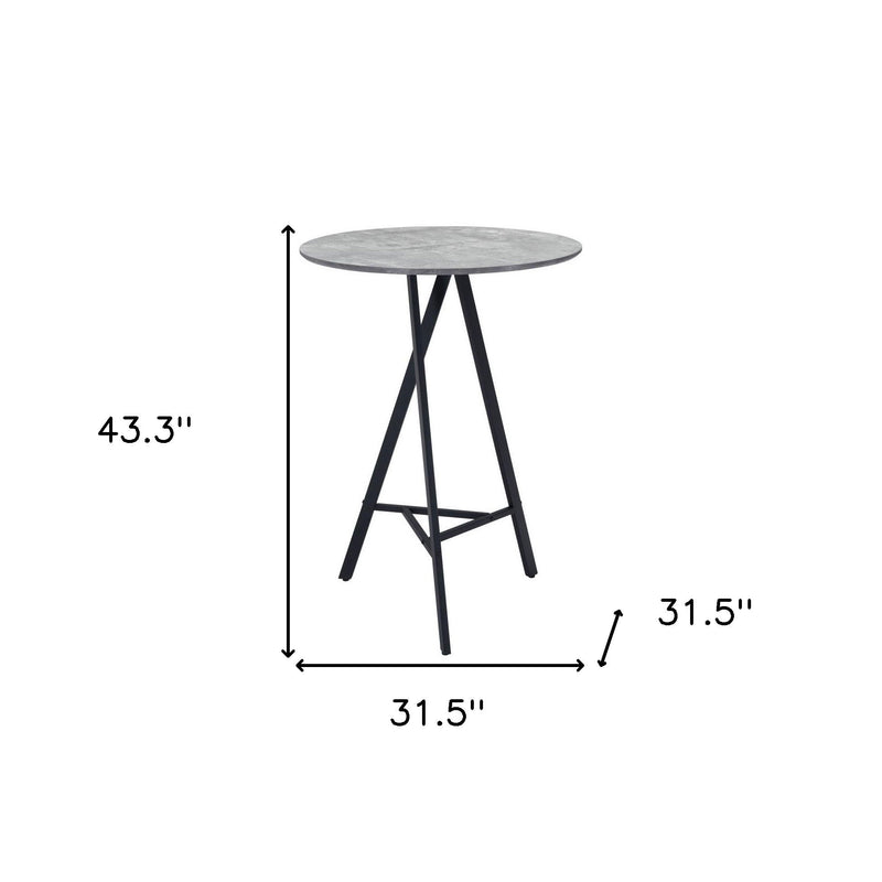 Rounded Steel Bar Table - Gray And Black