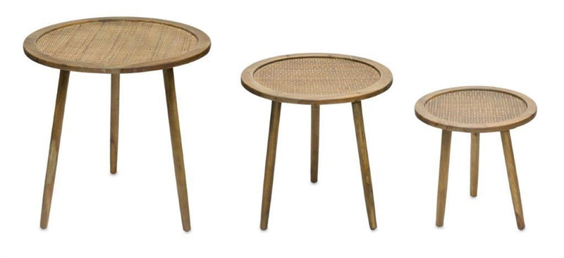 Round End Tables (Set of 3) - Brown
