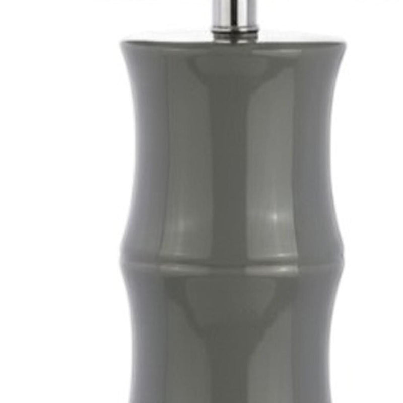 Gourd Bedside Lamp With Drum Shade - Gray